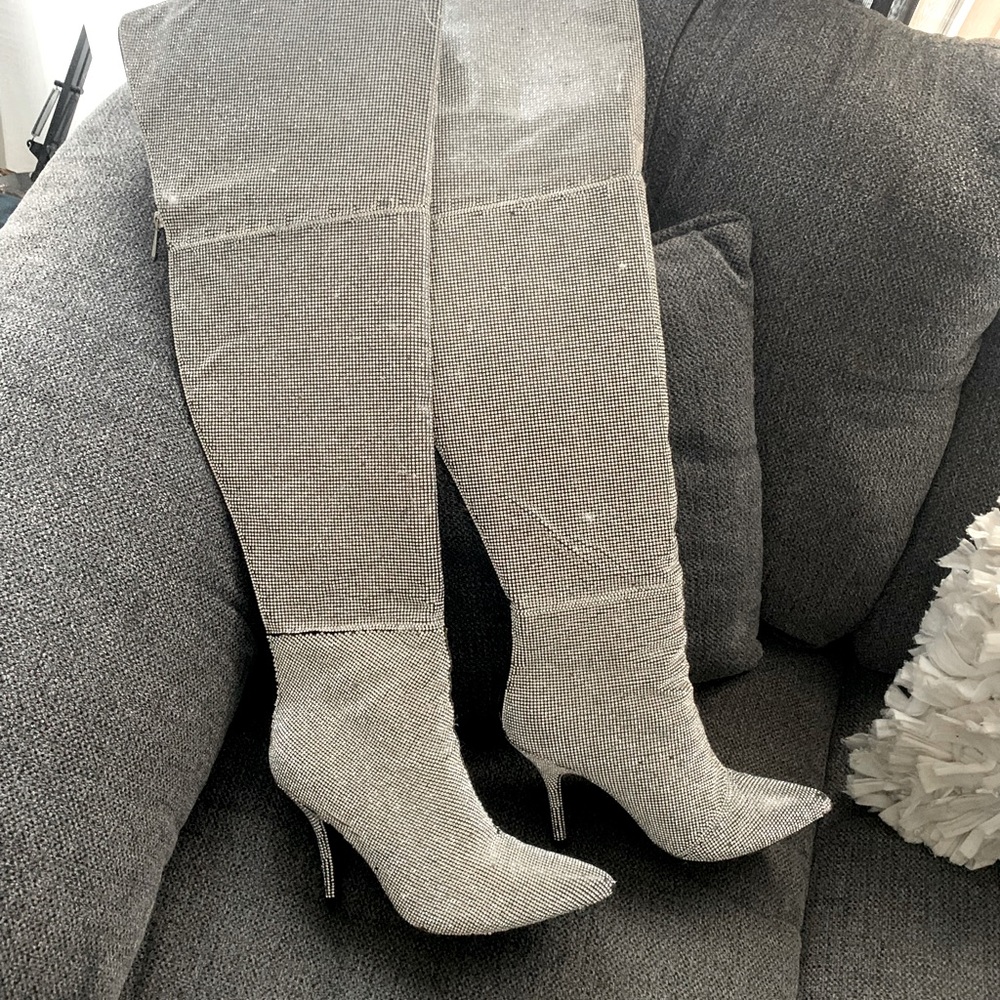 Dolls kill thigh high all glitter boots